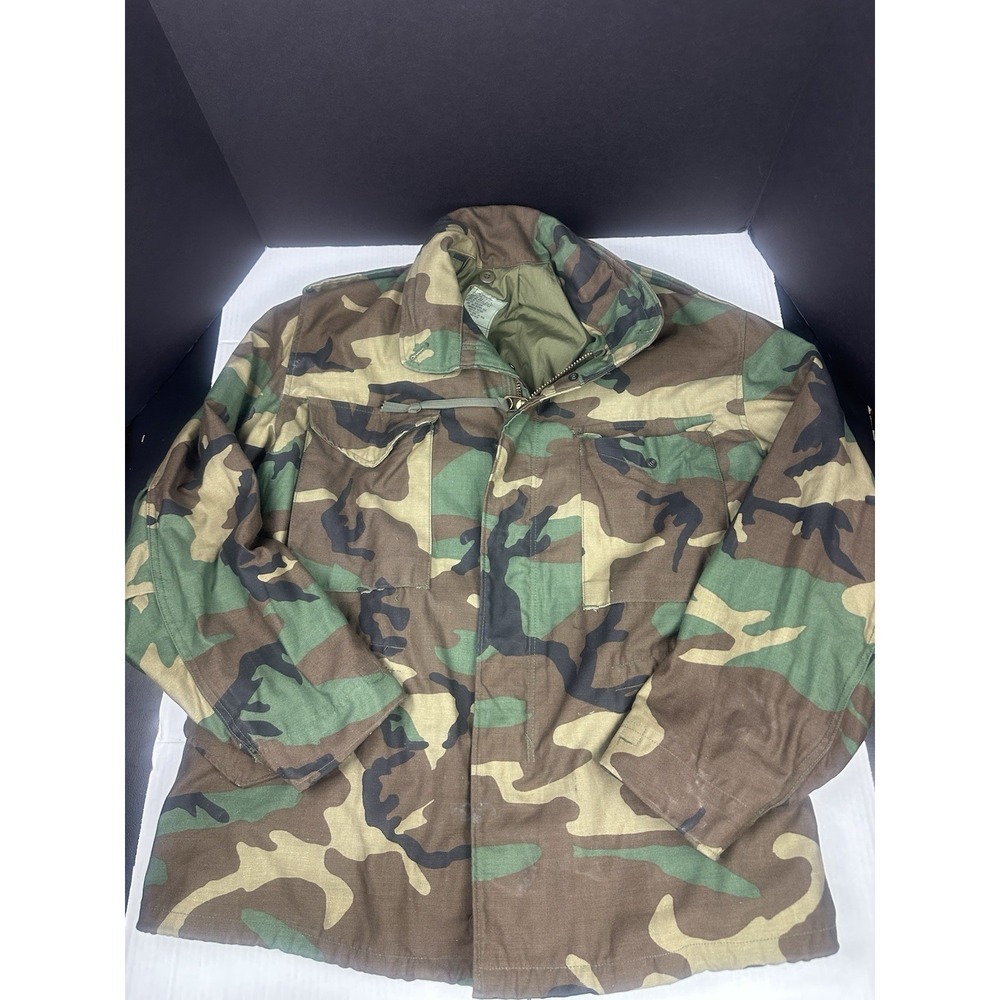 Military USGI Army Woodland BDU M-65 Field Jacket Medium Short Cold Weather Coat